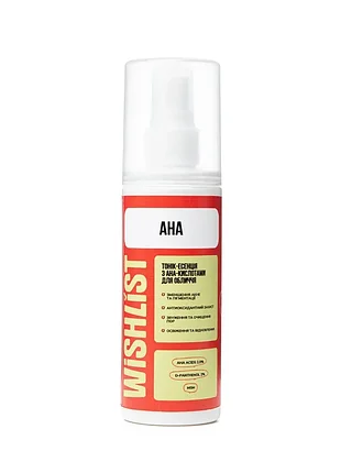 Тоник-эссенция с aha-кислотами для лица wishlist tonic-essence, 120 мл