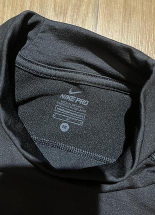 Лонгслів nike pro чорний, розмір m 4