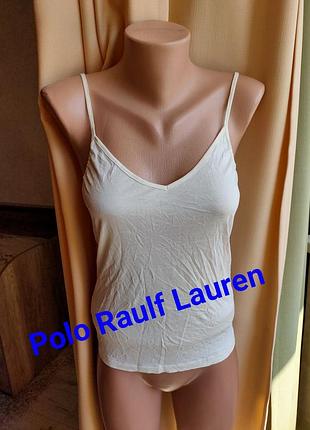 Светлая женская майка на бретельках polo raulf lauren