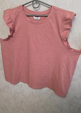 Новая хлопковая футболка-майка с воланами papaya р.22(54‐56) (2xl-3xl)