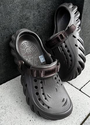 Чоловічі крокси сабо crocs echo clog espresso  crocs крокси сабо