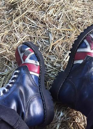 Тяжелые ботинки унисекс, steel british flag, розмір 43-44, шкіряні, з стальною вставкою в носку
