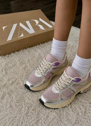 Кросівки для дівчинки рожеві стальні сірі zara