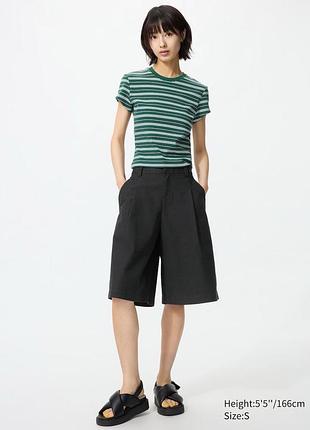 Шорти uniqlo чорні jersey pleated shorts