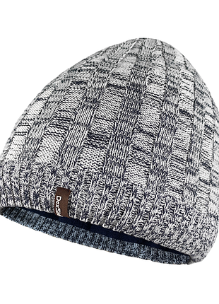 Водонепроницаемая шапка dexshell heathered rib knit beanie, onesize (56-58 см), бело-серая