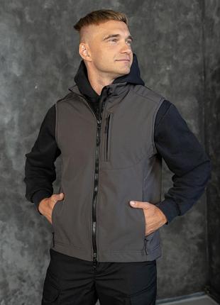 Жилет urban softshell на флісі сірий
