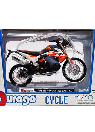 Детская модель мотоцикла "ktm 790 adventure r rally" bburago 18-51030-2 масштаб 1:18