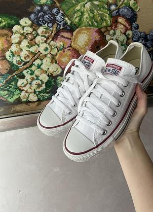 Кеди converse chuck taylor all star ox m7652c білі, оригінальні кеди конверс