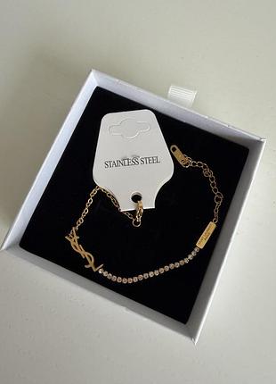 Жіночий браслет ланцюжок yves saint laurent браслет на руку дівчині ів сен лоран