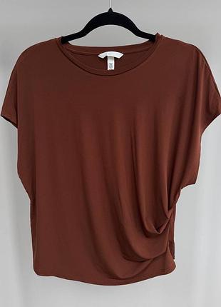 Жіноча футболка h&m коричнева, розмір xl