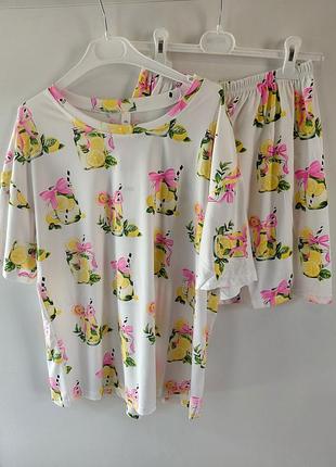 🔥распродаж🔥хлопковая пижама с лимонами🍋