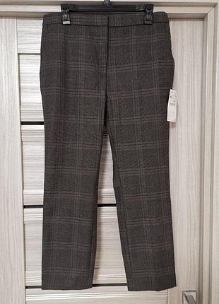 Укороченные брюки в клетку zara
