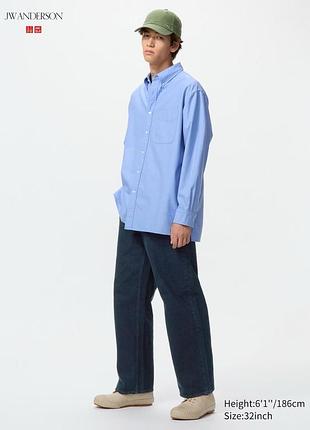 Джинси uniqlo+jw anderson темно-синi wide straight colour jeans