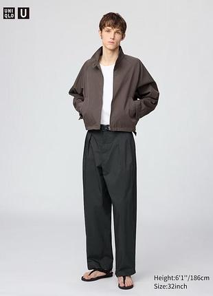 Брюки uniqlo u чорні pleated wide trousers