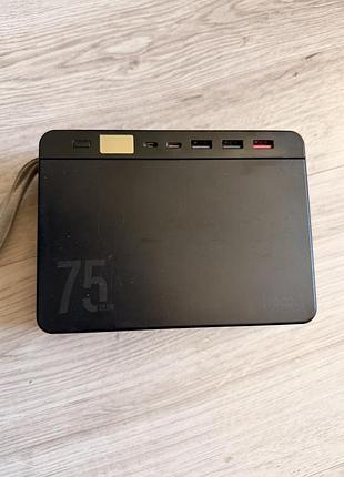 Внешний аккумулятор powerbank hoco j94 75000mah 3usb/type-c/pd3.0/ qc3.0/22.5w/ black