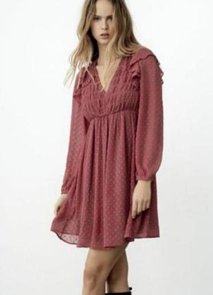 Фактурна шифонова сукня zara