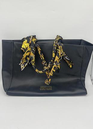 Шкіряна сумка-шоппер versace jeans couture