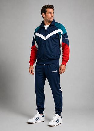 Adidas сальвадор — мужской спортивный костюм в стиле 80-х, синий