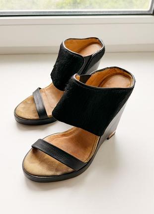 Женские босоножки-мюли на танкетке allsaints hepworth