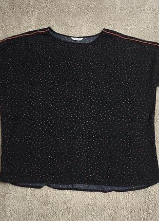 Легкая блуза-футболка в горошек zabaione 100% вискоза l/xl