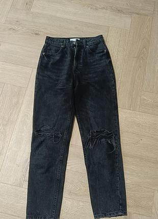 Графитовые джинсы zara