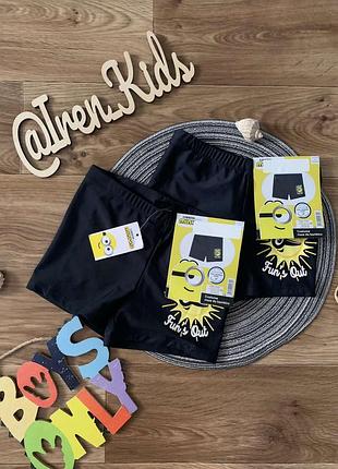 Плавки-шорты черные "minions" миньон для мальчика на возраст 6-8 лет, (122/128 рост), бренд minions нимечинная