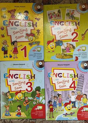 Англійська мова коропюк, smiling sam, 1,2,3,4 клас б/у