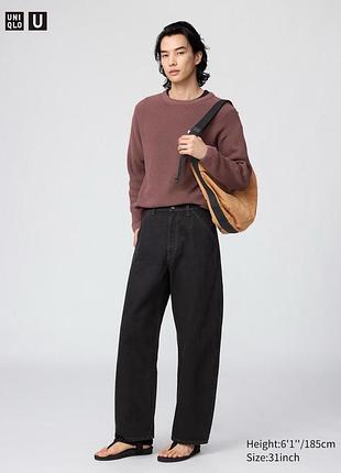 Джинси uniqlo u чорні wide tapered jeans