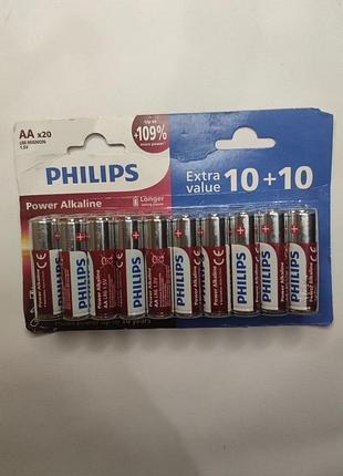 Набір алкалінових батарейок aa бренду philips