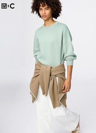 Свiтшот uniqlo:с світло-зелений smooth cotton crew neck sweater