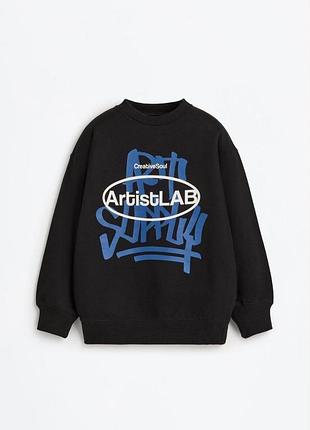 Детский теплый свитшот для мальчика lefties 110 см черный (26080733a)