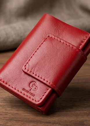 Строгое портмоне женское из гладкой кожи grande pelle 11153 красное
