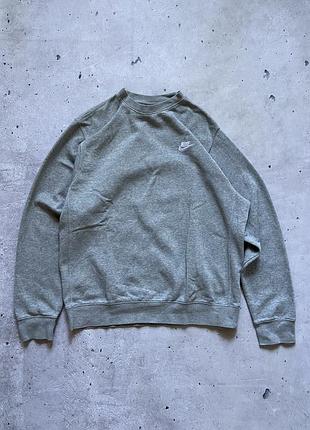 Сірий бавовняний світшот nike sportswear club fleece