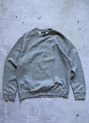 Сірий бавовняний світшот nike sportswear club fleece