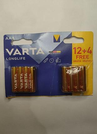 Набір алкалінових батарейок aaa бренду varta