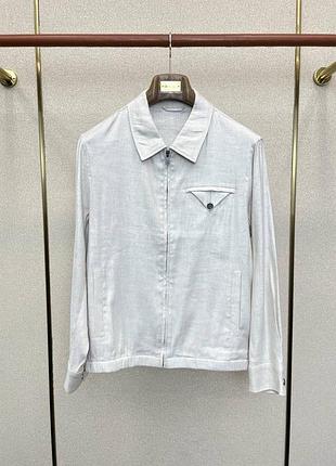 Чоловіча куртка сорочка з льону bottega veneta