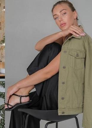 Джинсовка цвета хаки pull &amp; bear, size m