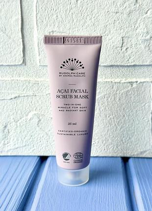 Rudolph care acai facial scrub mask засіб «2 в 1», який поєднує функції механічного скрабу та глибоко зволожувальної маски.