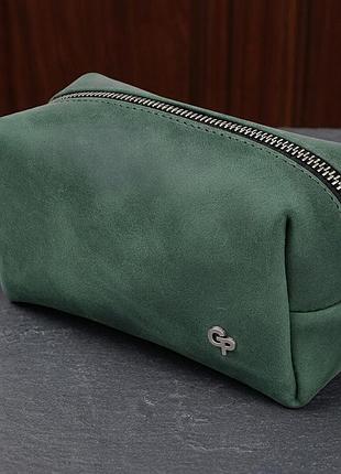 Шкіряна косметичка унісекс grande pelle 11571 зелений