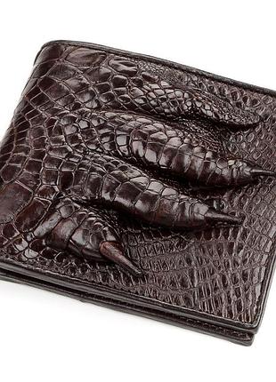 Портмоне crocodile leather 18196 з натуральної шкіри крокодила коричневе