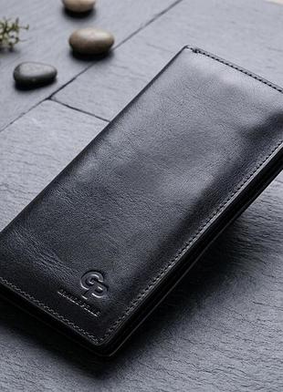 Вертикальне шкіряне портмоне унісекс grande pelle 11556 синій
