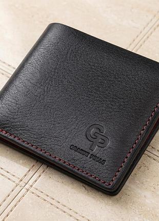 Шкіряне стильне портмоне grande pelle 11551 чорний