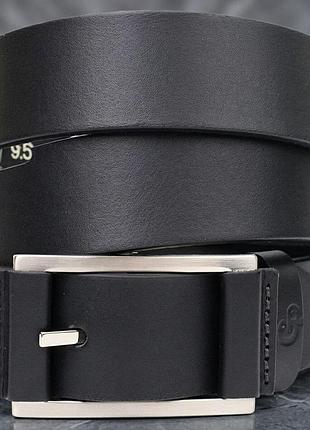 Брючный кожаный ремень для мужчин из квадратной пряжкой grande pelle 11679 черный