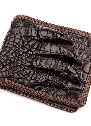 Портмоне crocodile leather 18229 з натуральної шкіри крокодила коричневе