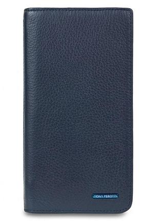 Вертикальне портмоне tony perotti newcontatto 3598 navy (90647) темно-синє