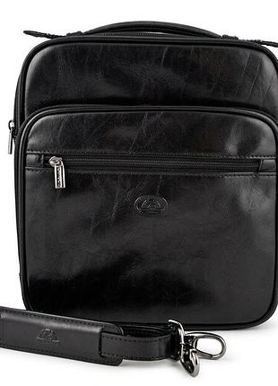 Чоловіча шкіряна сумка tony perotti italico 7058 nero (90634) чорна