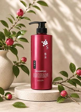 Kumano cosmetics tsubaki red camellia oil shampoo шампунь з олією камелії, 600 мл