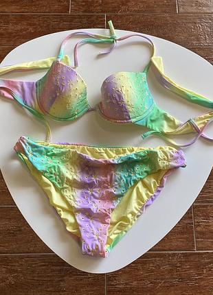 Calzedonia крутой цветной раздельный купальник