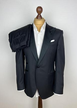 Patrick hellmann black tuxedo suit черный шерстяной смокинг патрик хеллман премиум