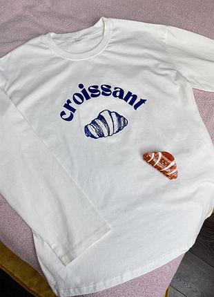 Лонгслів білий croissant розмір l
